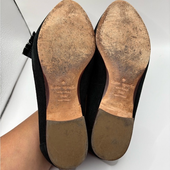KATE SPADE Cosetta Too Black Suede Bow Loafers - Picture 7 of 10